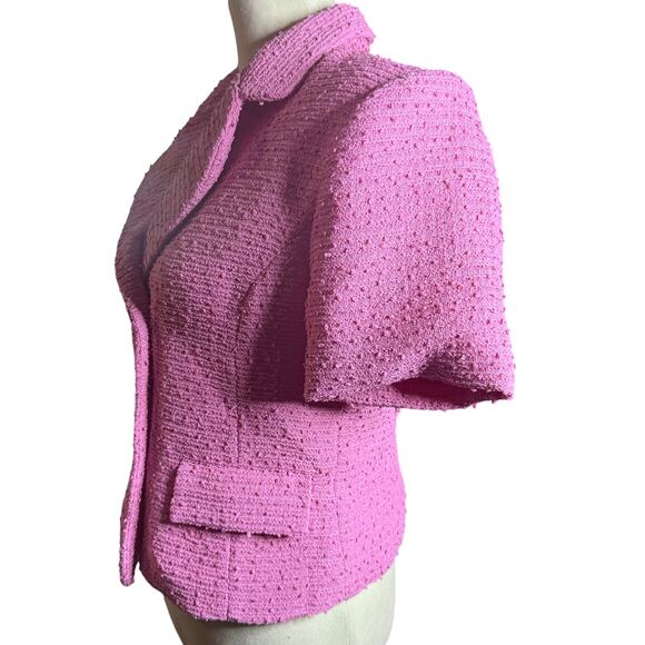 Endless Rose Tweed Double Breast Short Sleeve Blazer, Pink, Size Medium, NWT - Picture 7 of 7